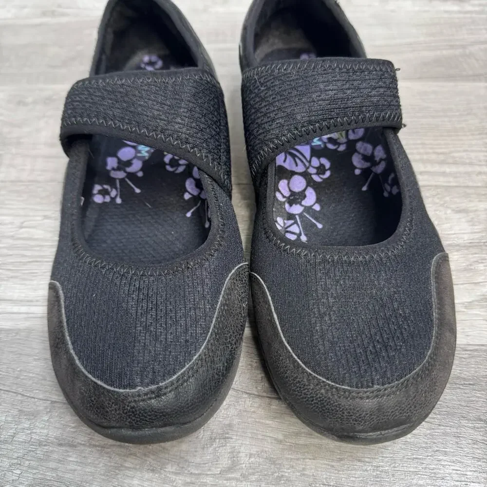 SKECHERS Be-Lux Black Air-Cooled Memory Foam Easy-Fasten Mary Jane Shoes 8 1/2